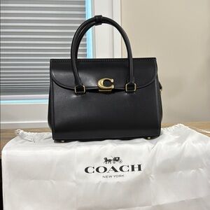 coach Broome Carryall Black Leather Handbag